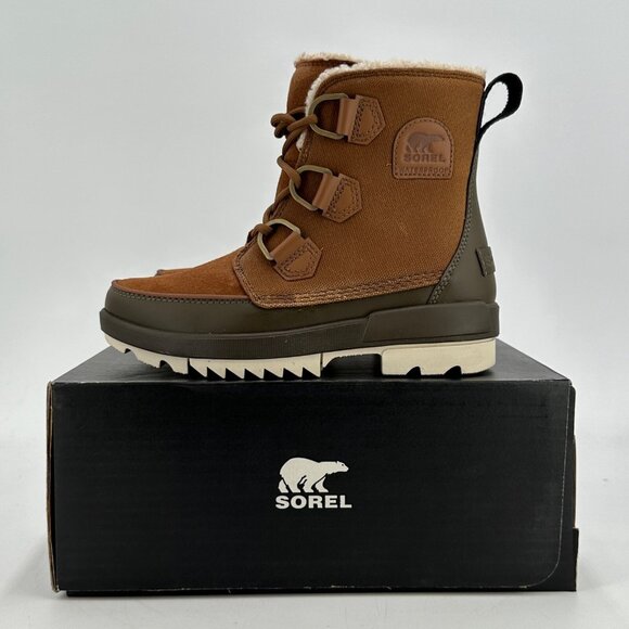 Sorel Tivoli 4 Waterproof Boots size 6 Women's Insulated Velvet Tan/Olive Green - Picture 4 of 8